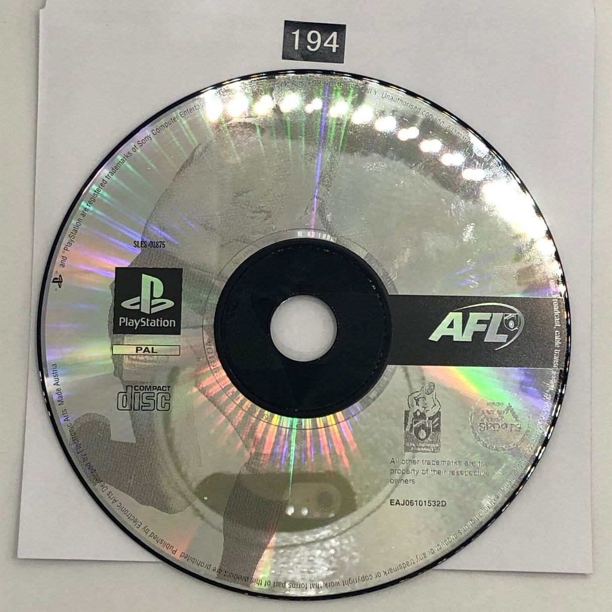 AFL 99 PS1 Playstation 1 Game Disc Only