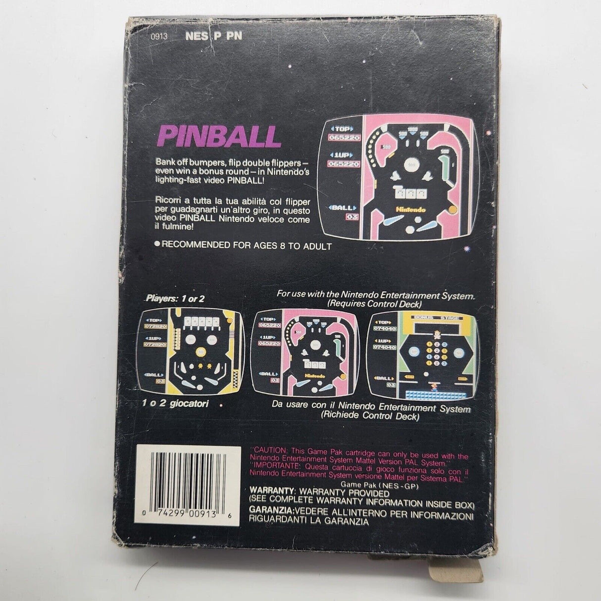 Pinball Nintendo Entertainment System NES Game PAL Boxed Complete