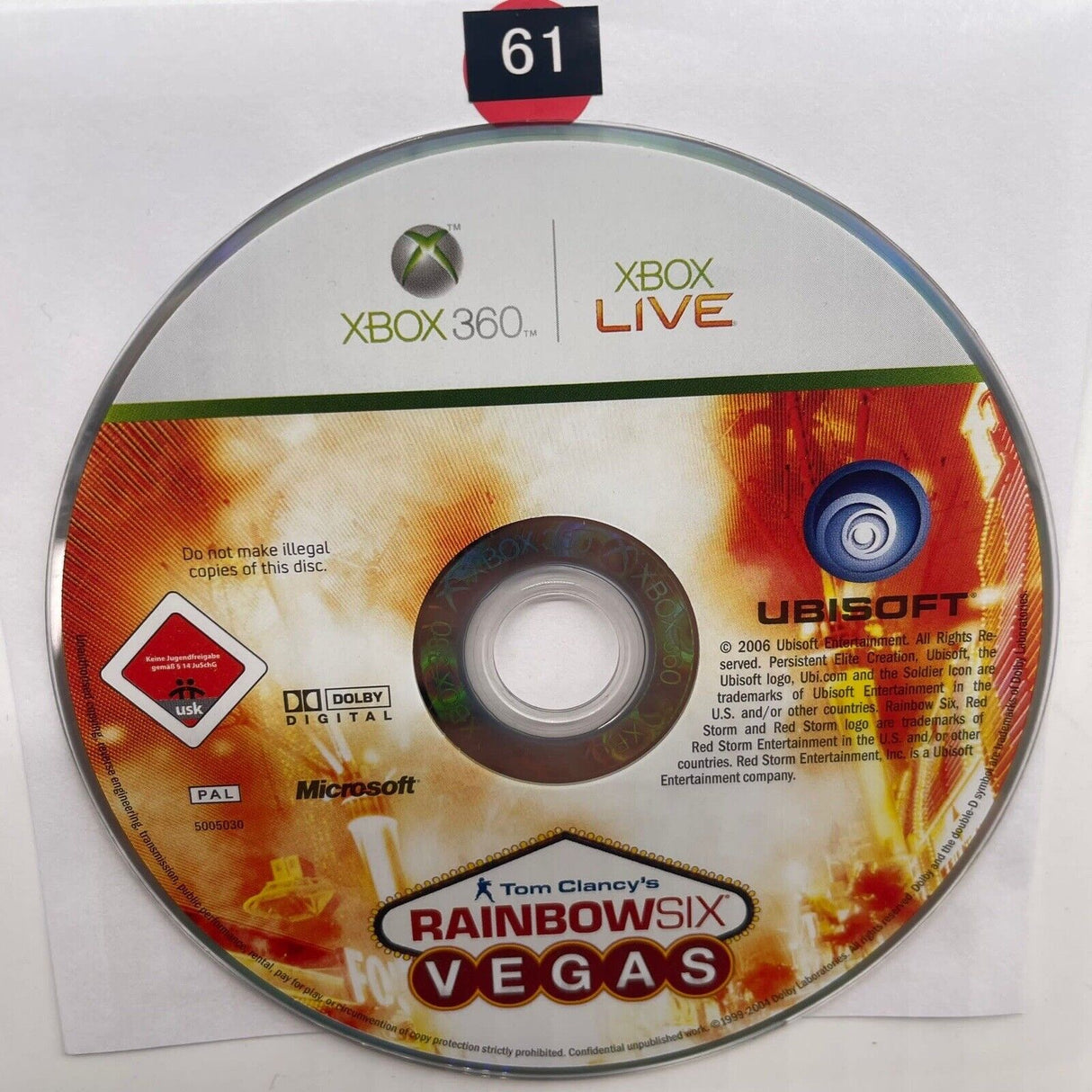 Tom Clancy’s Rainbow Six Vegas Xbox 360 Game Disc Only
