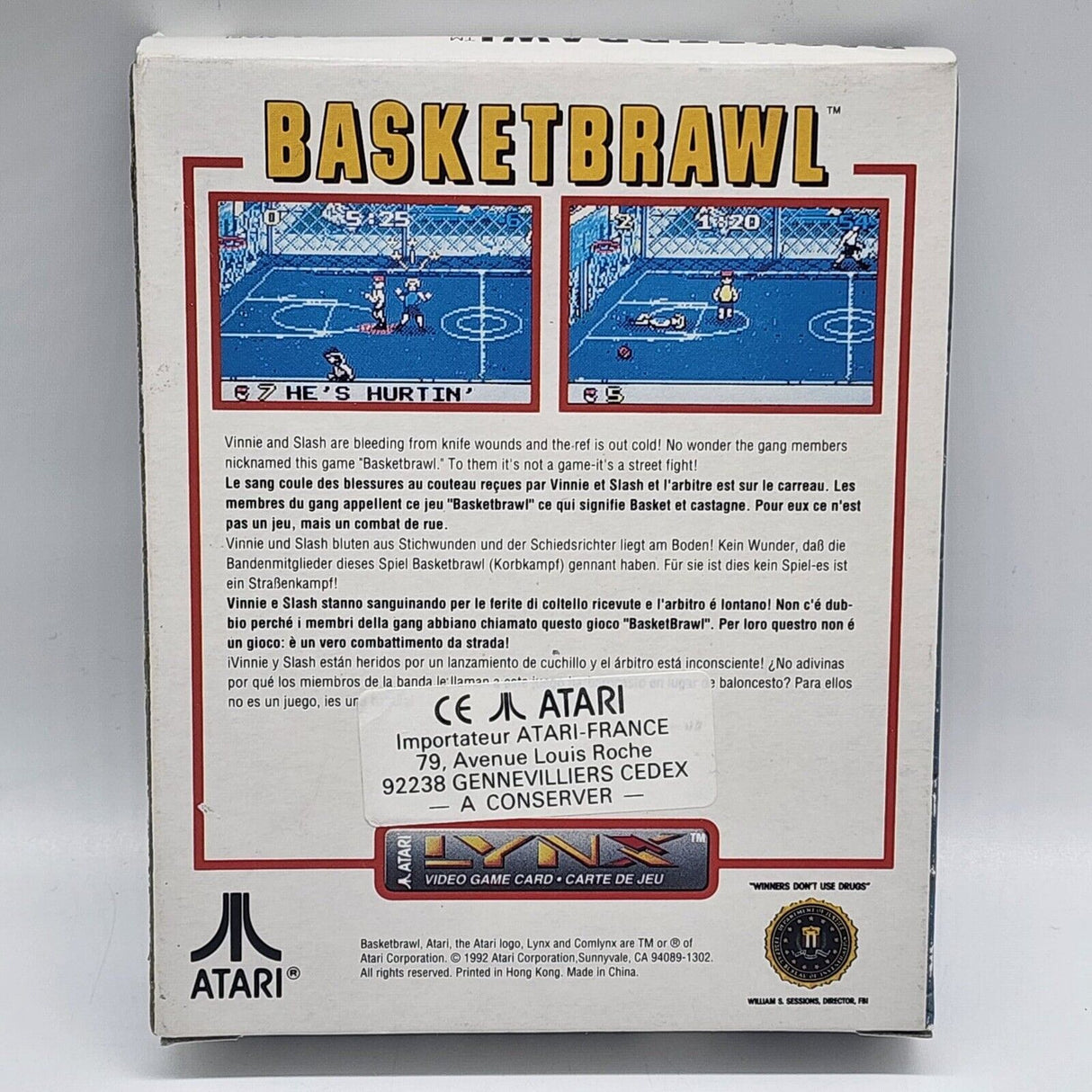 Atari Lynx Basketbrawl Game Boxed