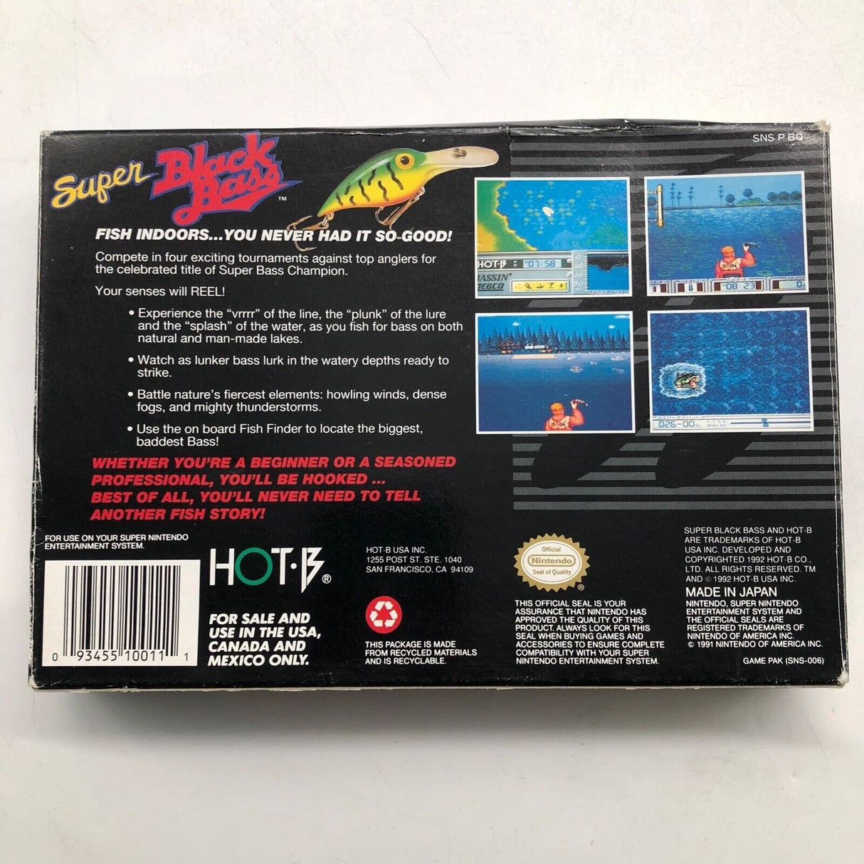 Super Black Bass Super Nintendo SNES Game Boxed + NTSC U/C Manual