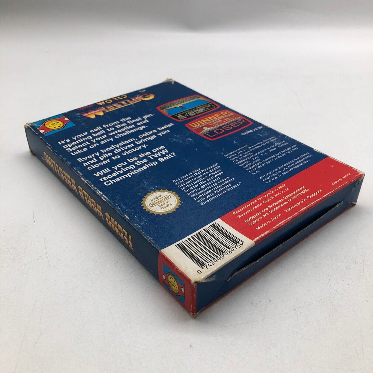 Tecmo World Wrestling Nintendo NES Game Boxed