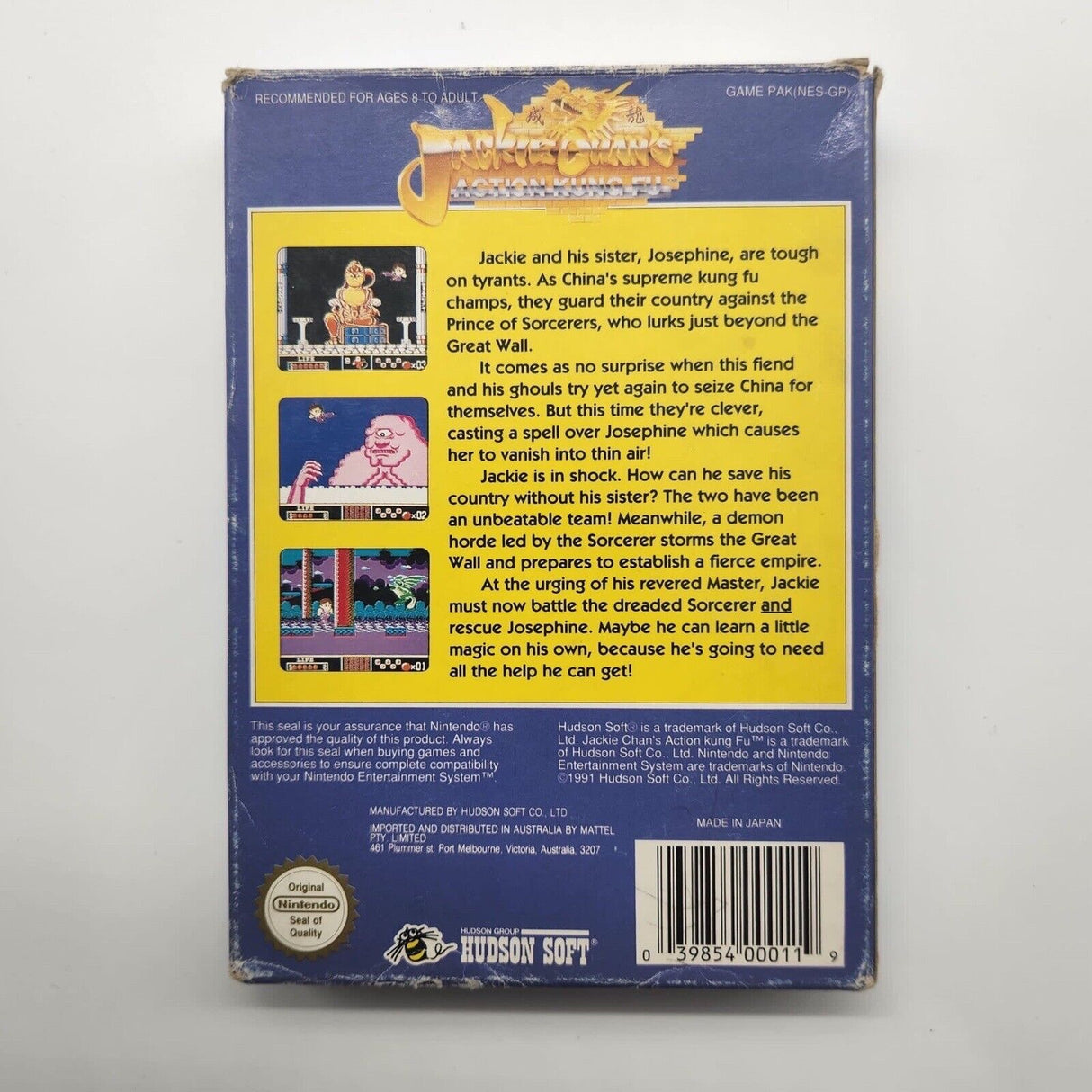 Jackie Chan's Action Kung Fu Nintendo NES Game Boxed Complete