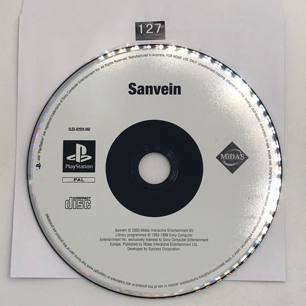 Sanvein PS1 Playstation 1 Game Disc Only