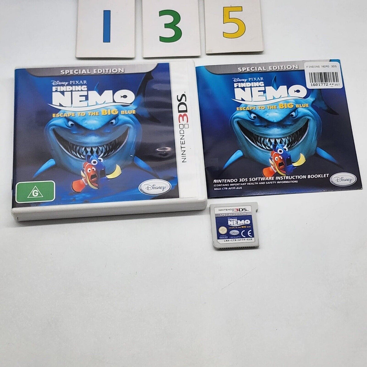 Disney Finding Nemo Escape To The Big Blue Nintendo 3DS Game + Manual PAL