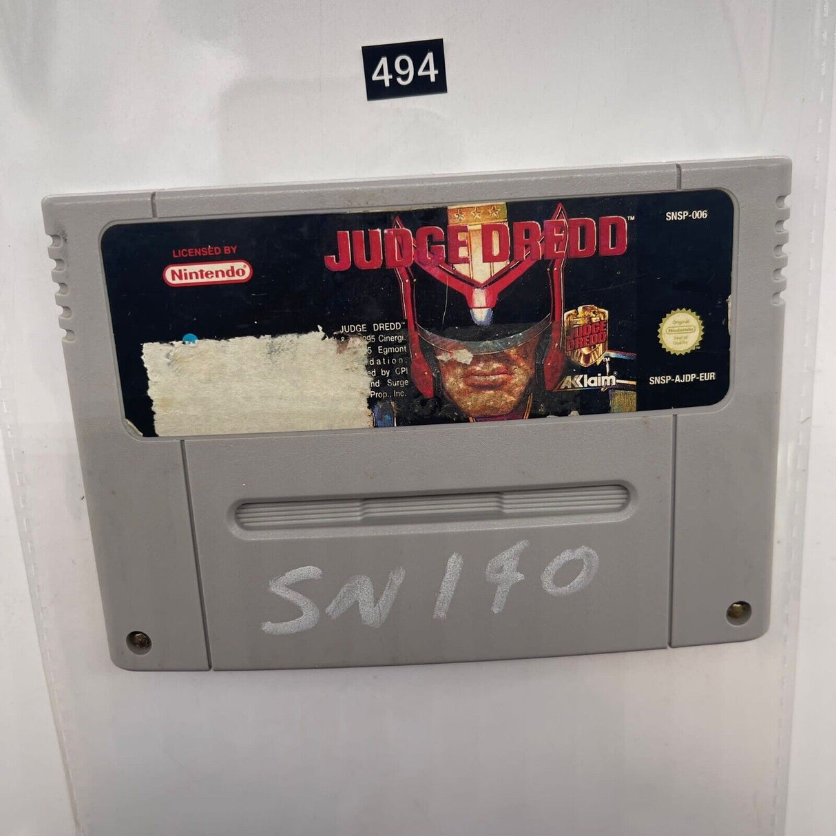 Judge Dredd Super Nintendo SNES Game Cartridge PAL