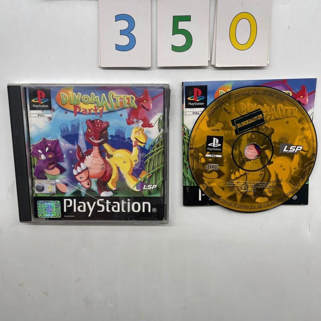 Dinomaster Party PS1 Playstation 1 Game + Manual PAL