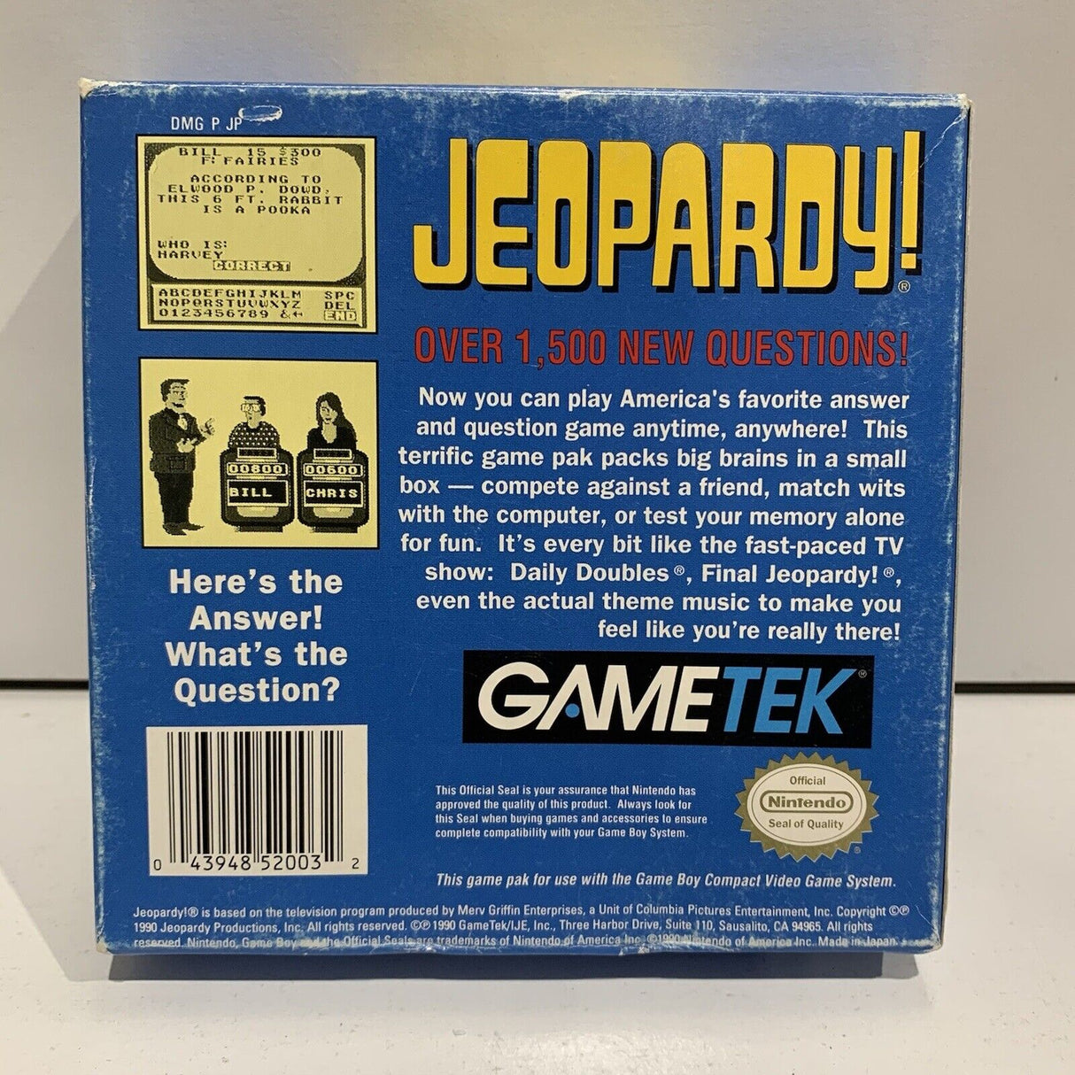 Jeopardy Nintendo Gameboy Game Boked and complete