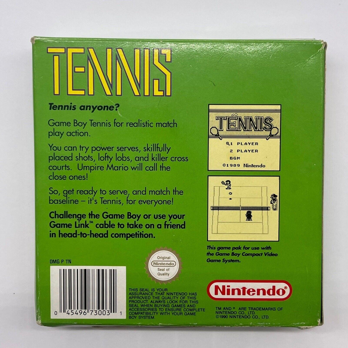 Tennis Nintendo Gameboy Original Game Boxed Complete