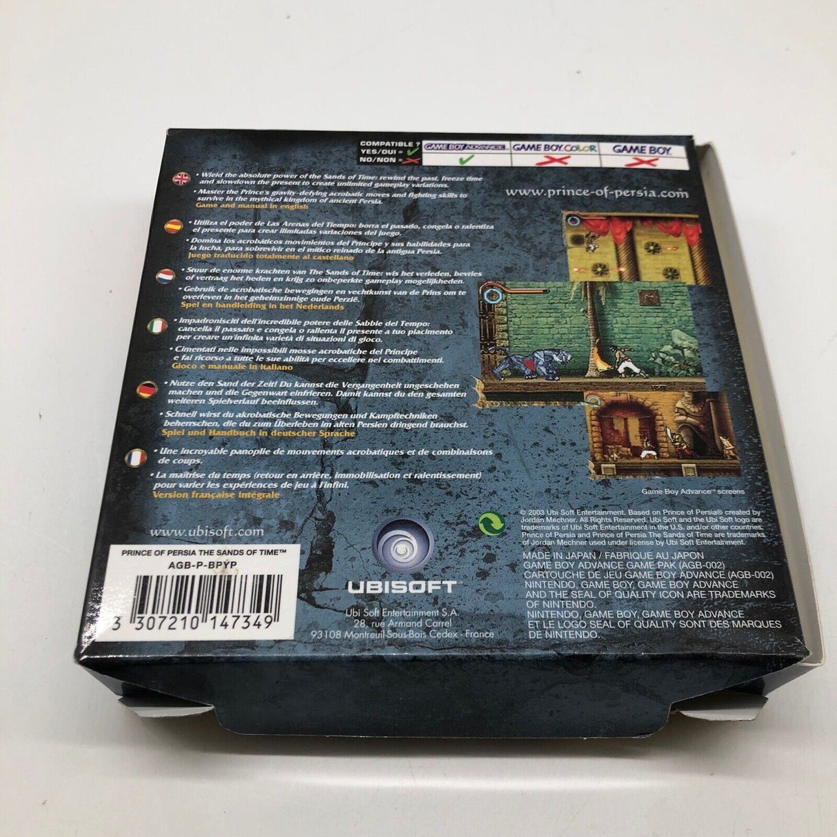 Prince Of Persia The Sands Of Time Nintendo Gameboy Advance GBA Game Boxed