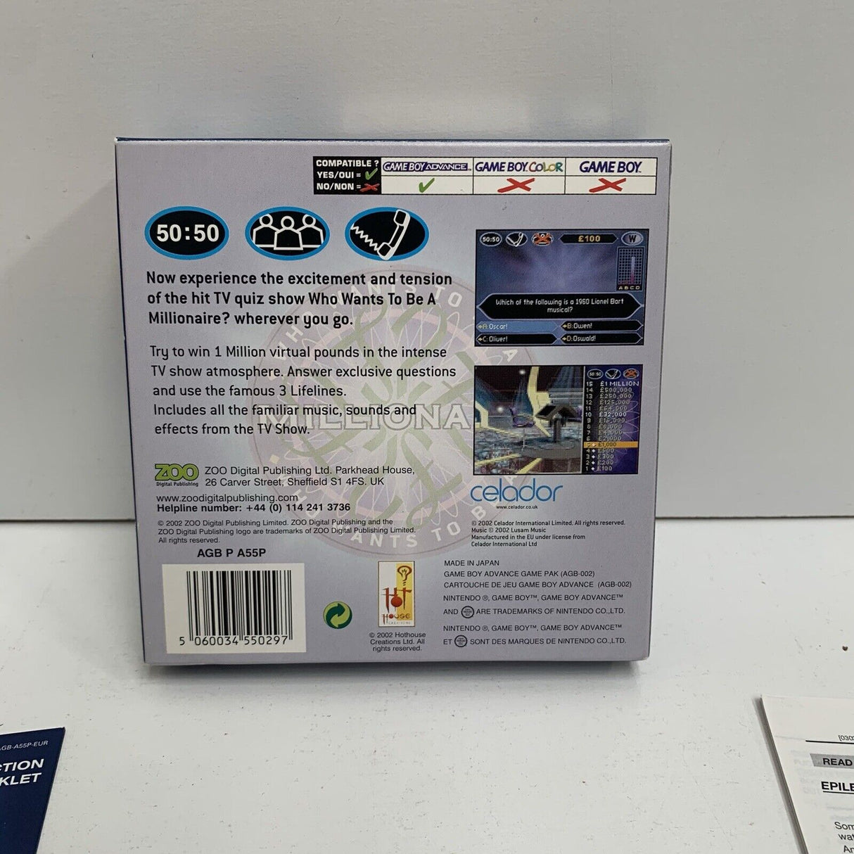 Who Wants To Be A Millionaire Nintendo Gameboy Advance GBA Boxed complete