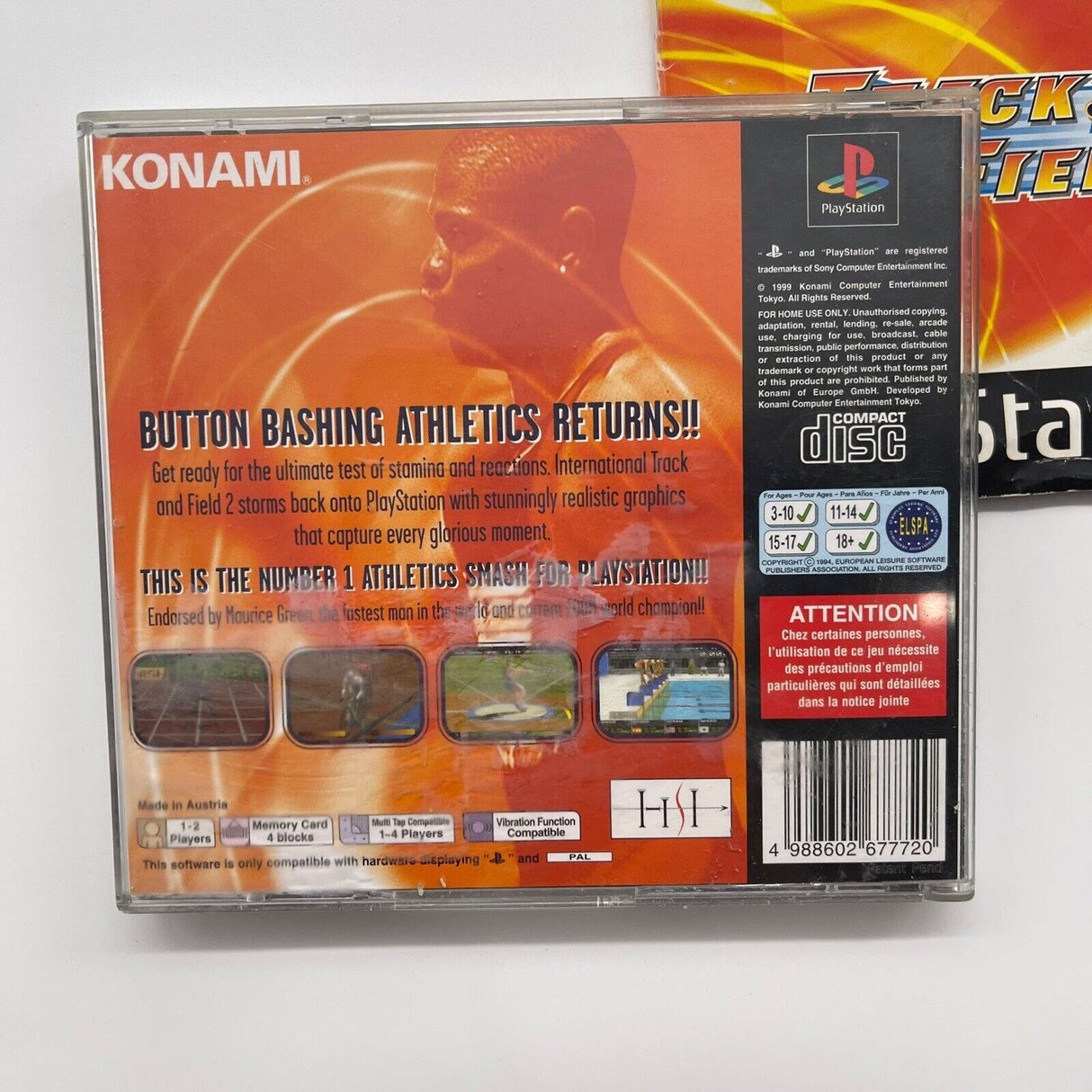 International Track & Field 2 PS1 Playstation 1 Game + Manual PAL 25F4