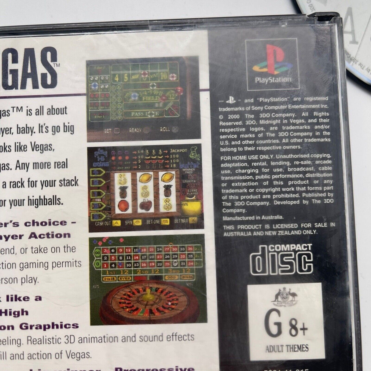 Midnight In Vegas PS1 Playstation 1 Game PAL