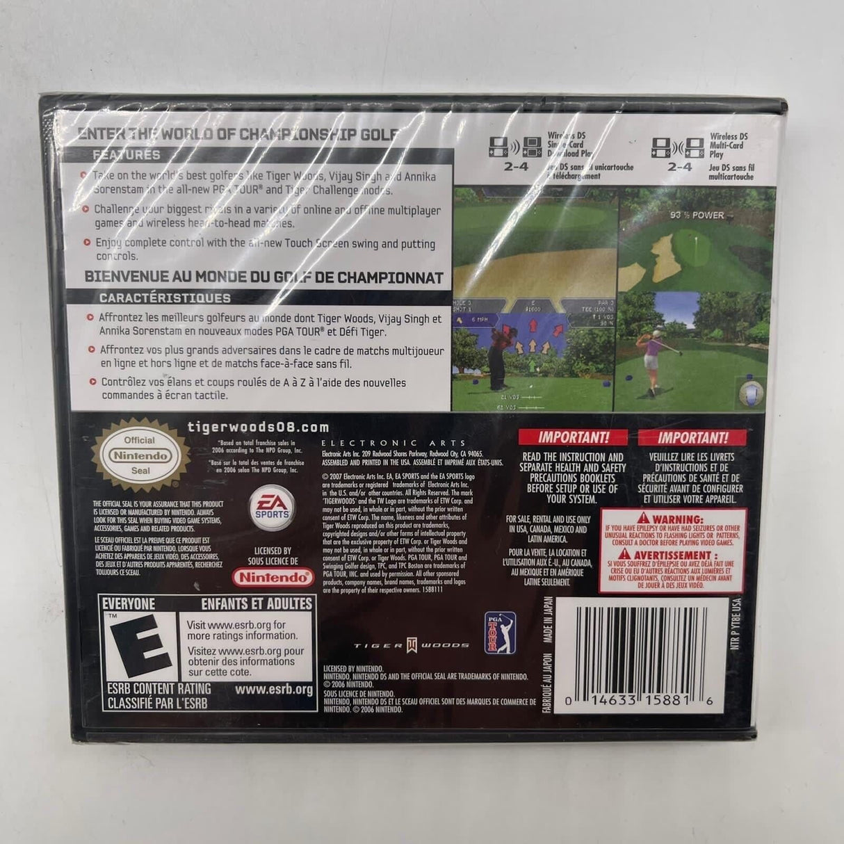 EA Sports Tiger Woods PGA Tour 08 2008 Nintendo DS Game Brand New SEALED