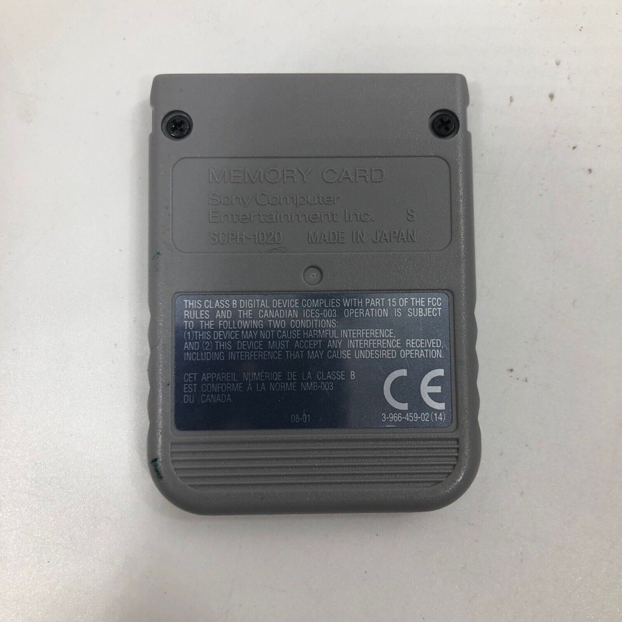 Playstation 1 PS1 Memory Card PSOne Grey Boxed 25F4