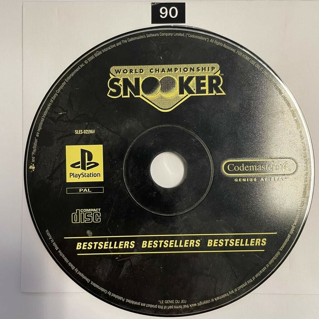 Snooker PS1 Playstation 1 Game Disc Only