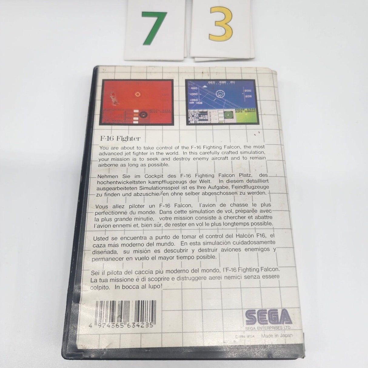 F-16 Fighter Sega Master System Game PAL