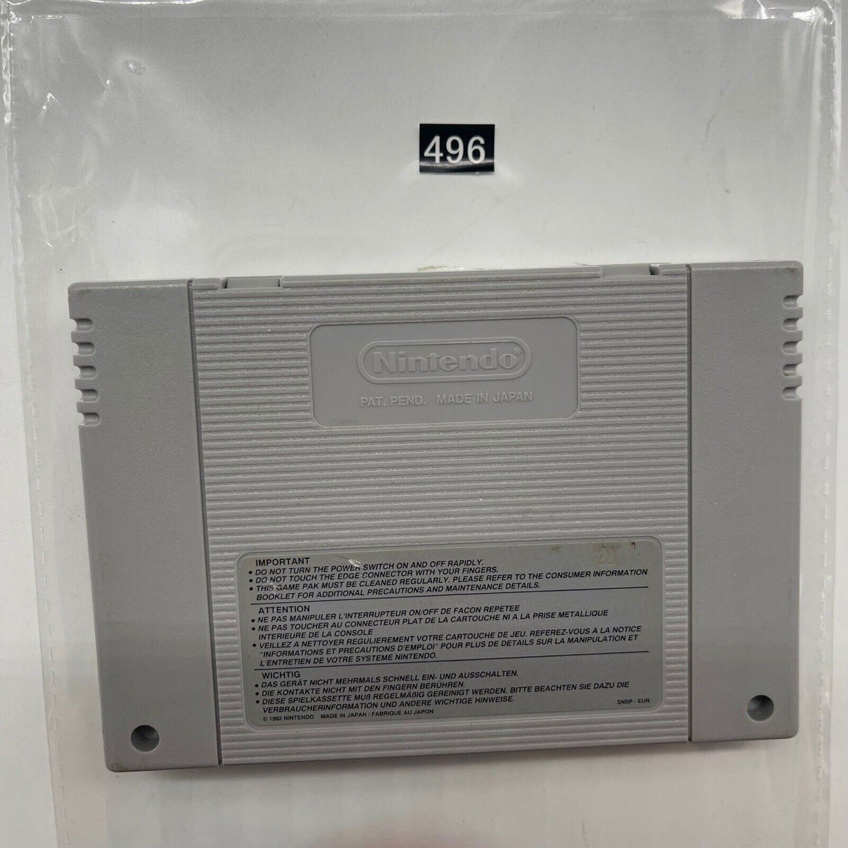 Maclean’s Super Dropzone Super Nintendo SNES Game Cartridge PAL