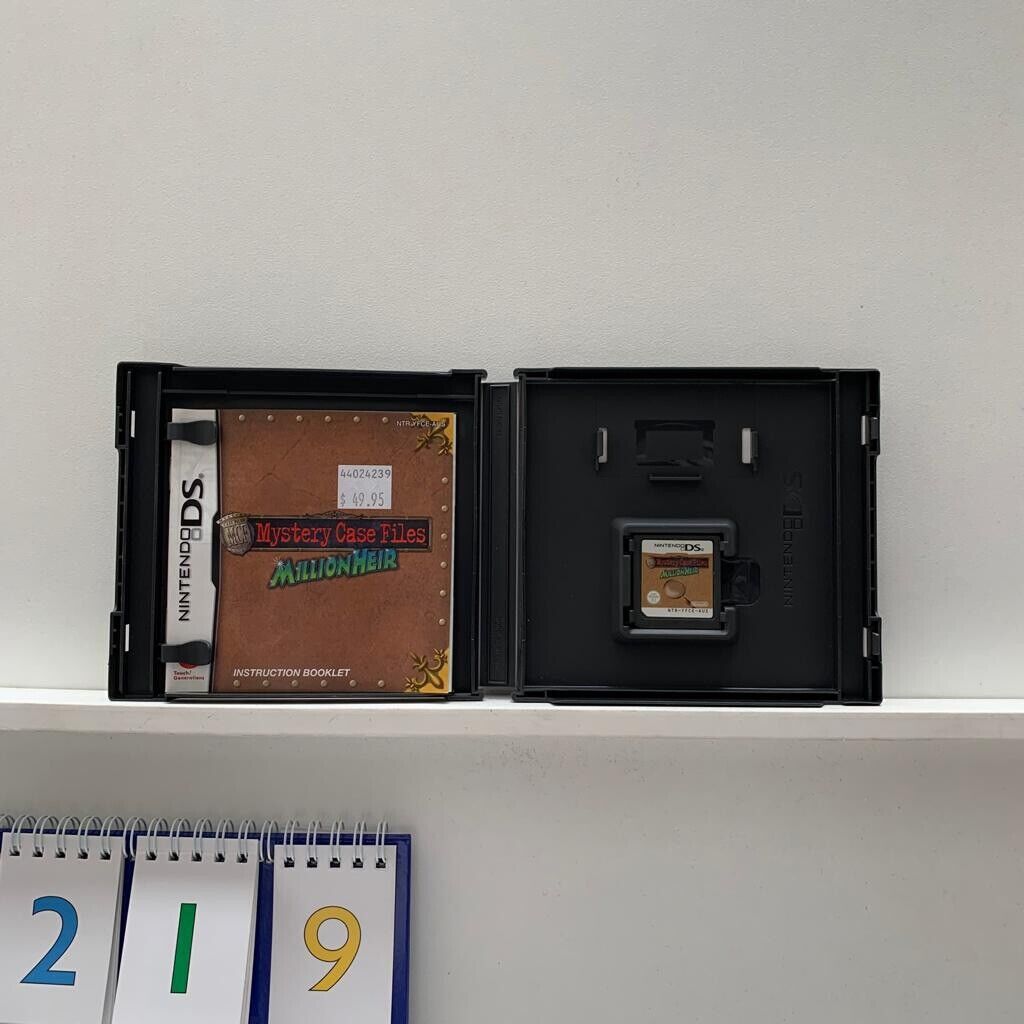 Mystery Case Files MillionHeir Nintendo DS game + manual