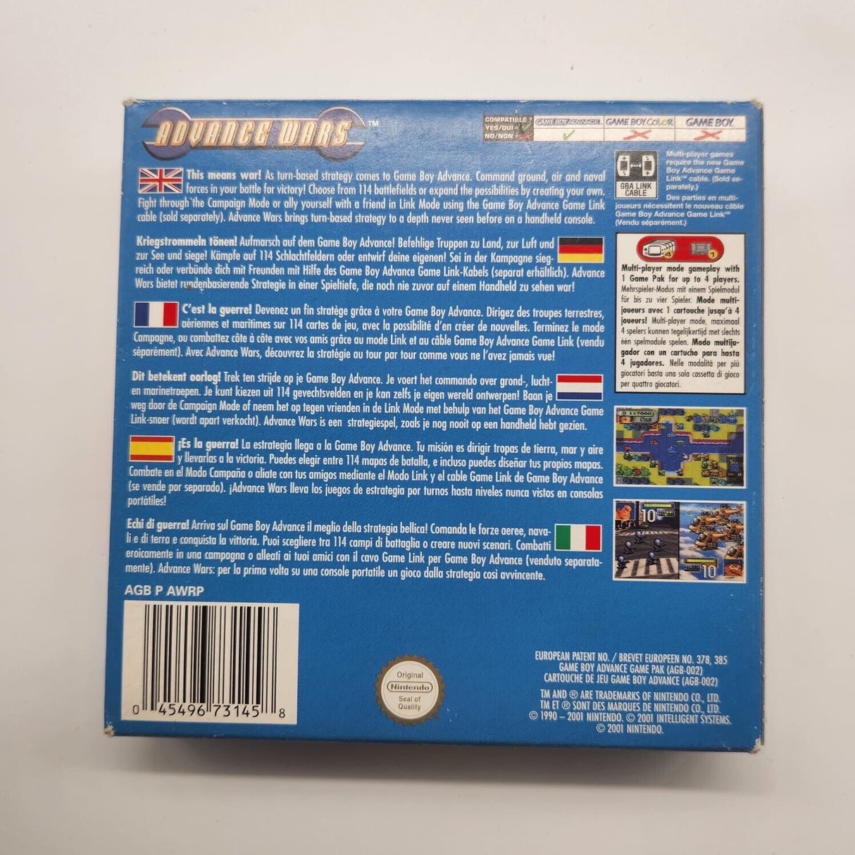 Advance Wars Nintendo Gameboy Advance GBA Game Boxed Complete