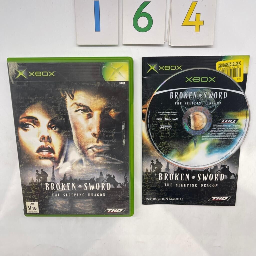 Broken Sword The Sleeping Dragon Xbox Original Game + Manual PAL