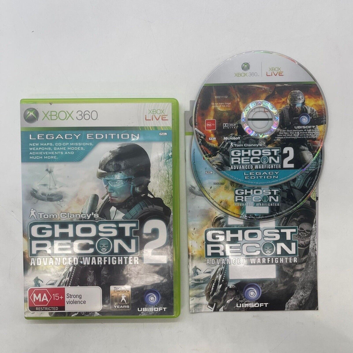Ghost Recon 2 II Advanced Warfighter Xbox 360 Game + Manual PAL 12D