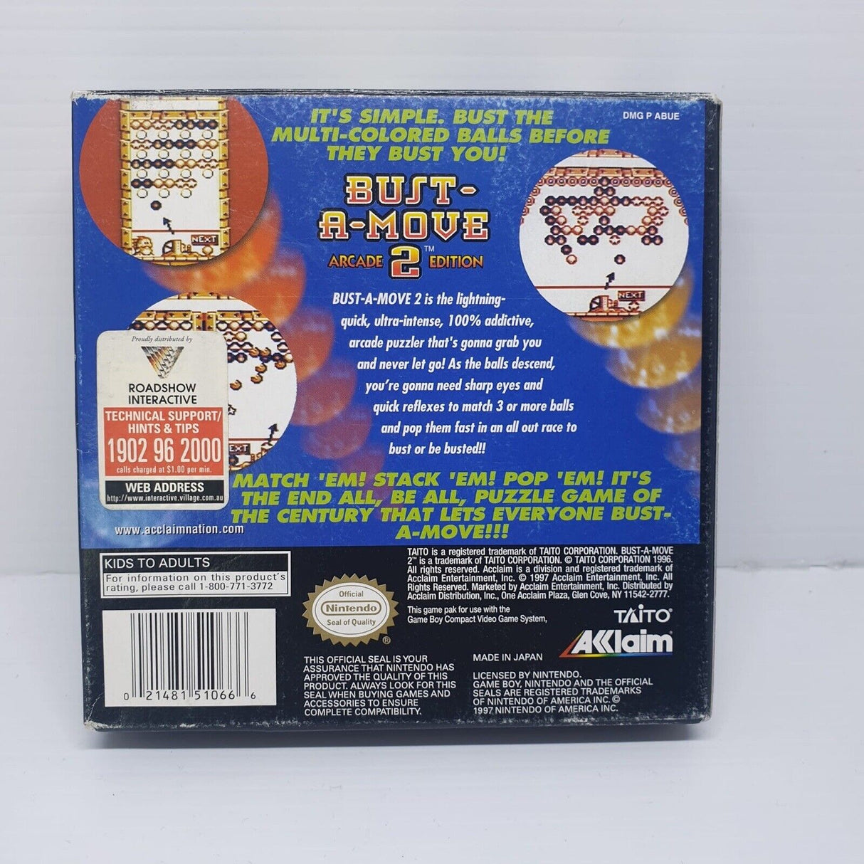 Bust A Move Arcade 2 Edition Nintendo Gameboy Game Boxed Complete