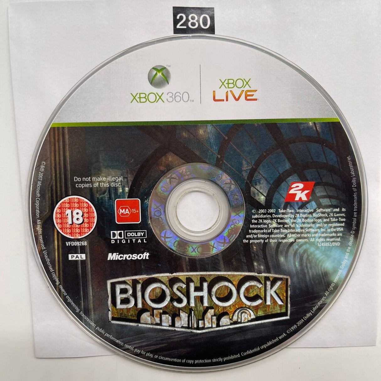 BioShock Xbox 360 Game Disc Only