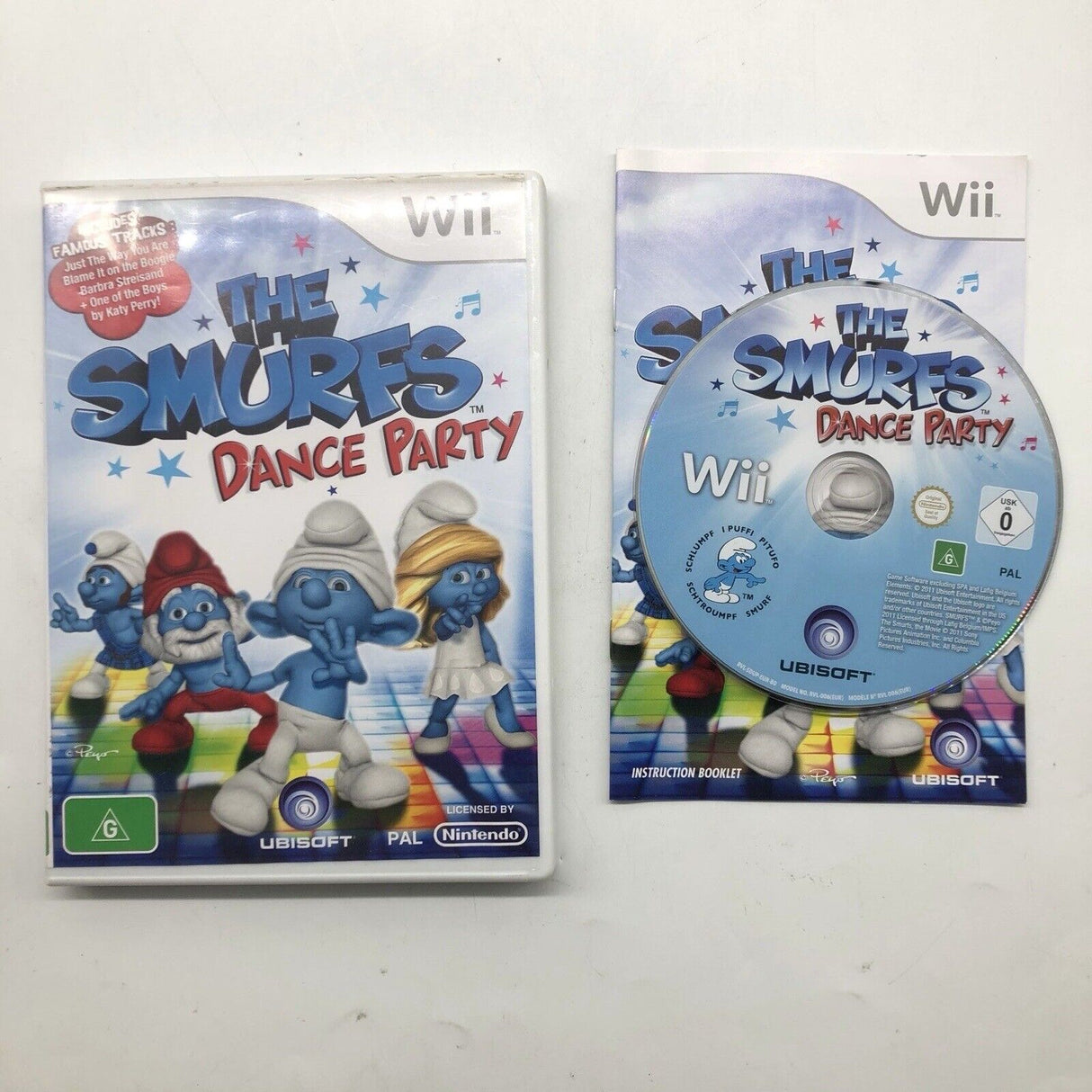 The Smurfs Dance Party Nintendo Wii Game + Manual PAL