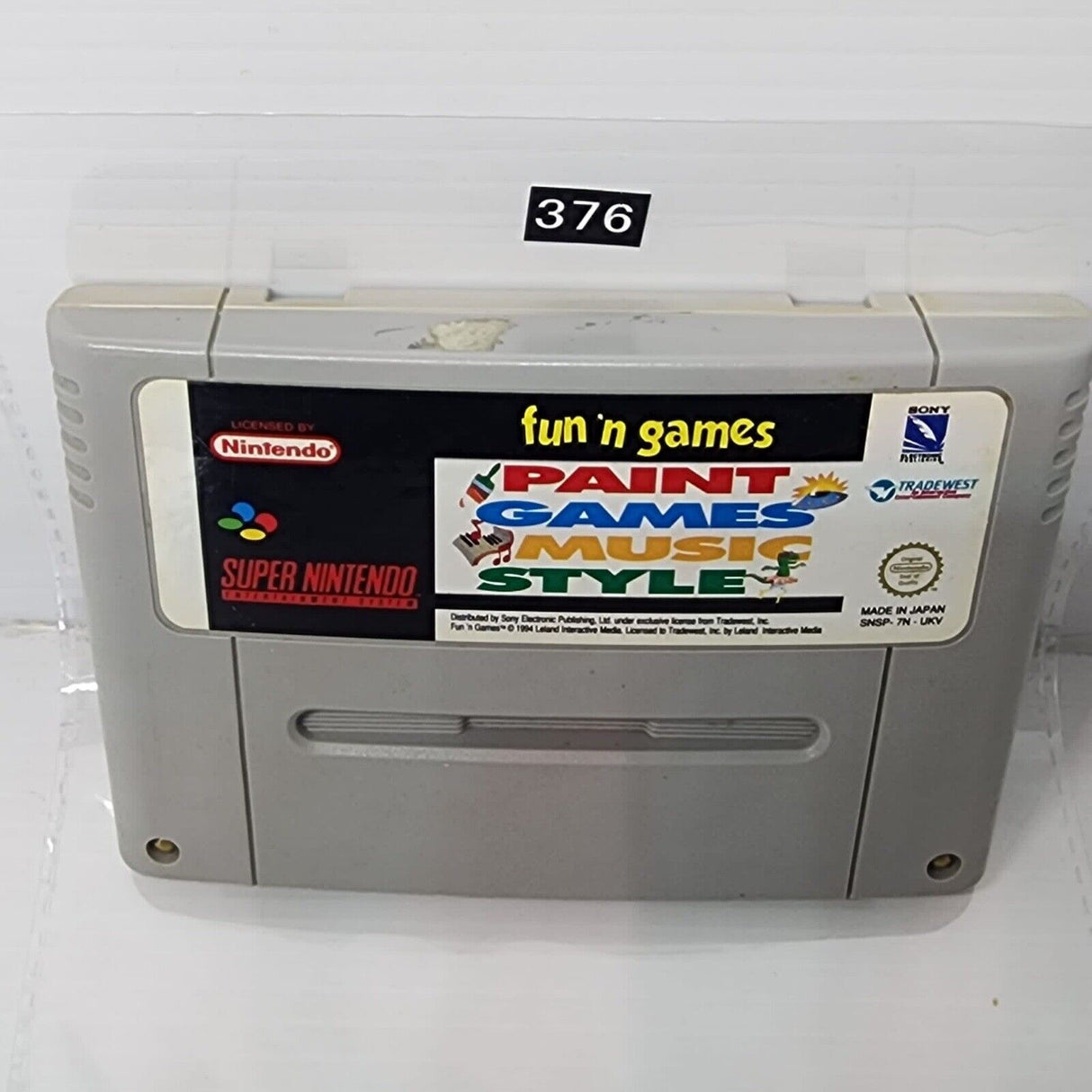 Fun’N Games Paint Games Music Style Super Nintendo SNES Game Cartridge PAL