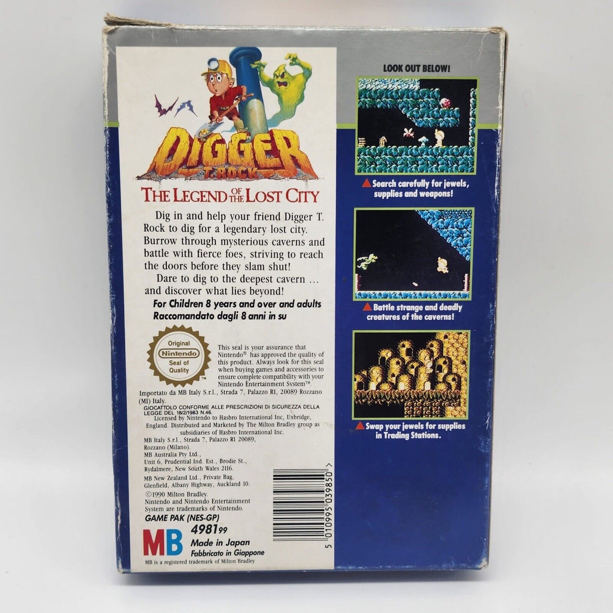 Digger T. Rock Nintendo Entertainment System NES Game Boxed PAL