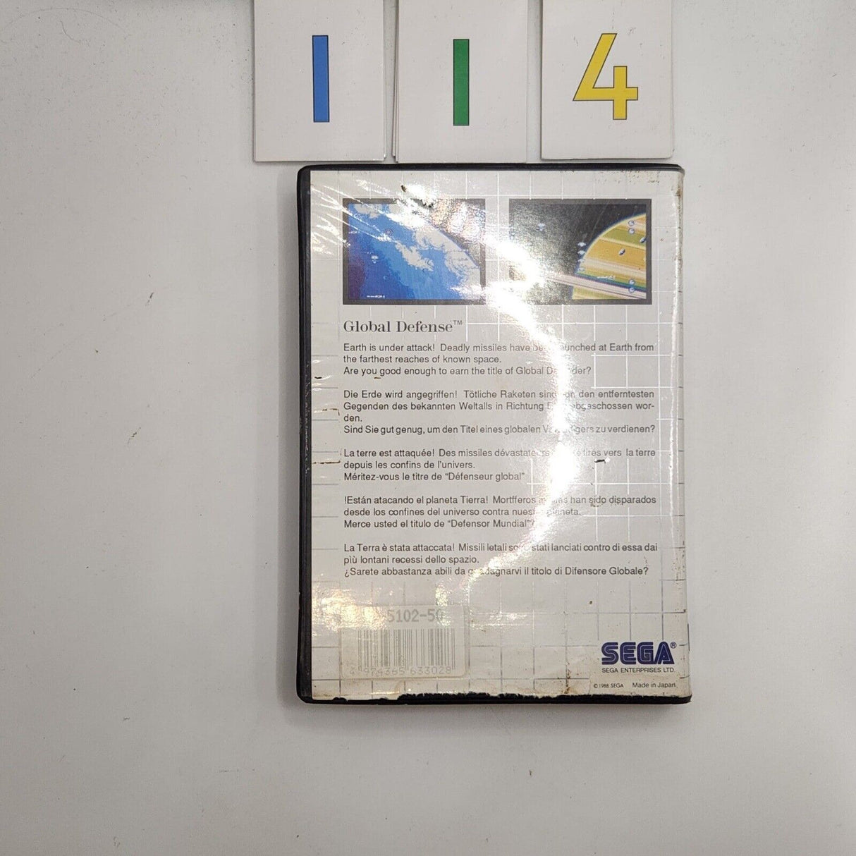 Global Defense Sega Master System Game + Manual PAL