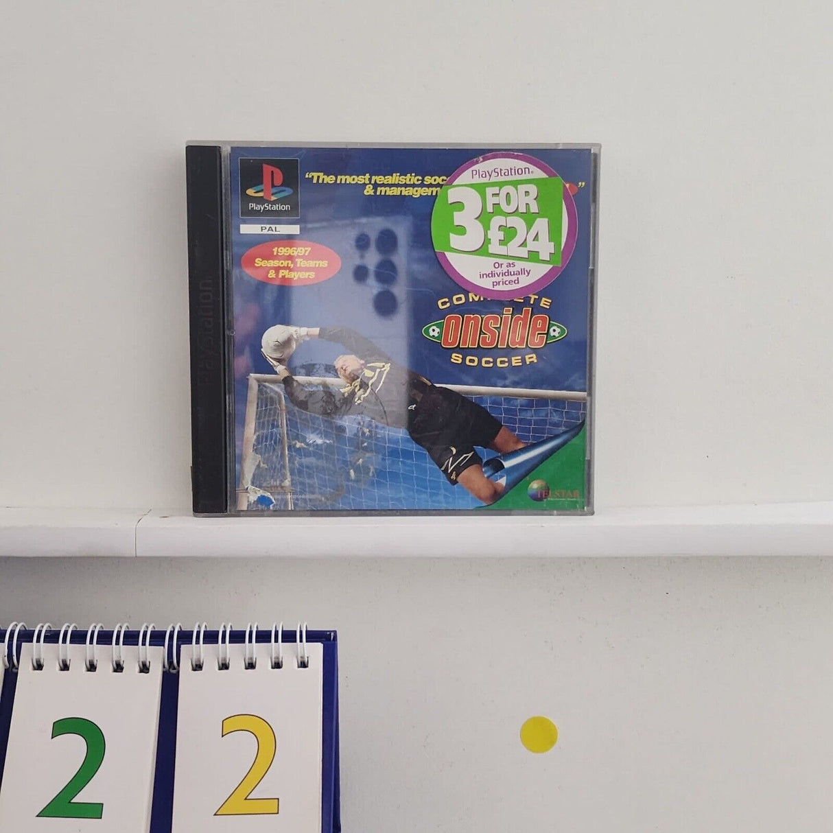 Onside Soccer PS1 Playstation 1 Game + Manual PAL y22