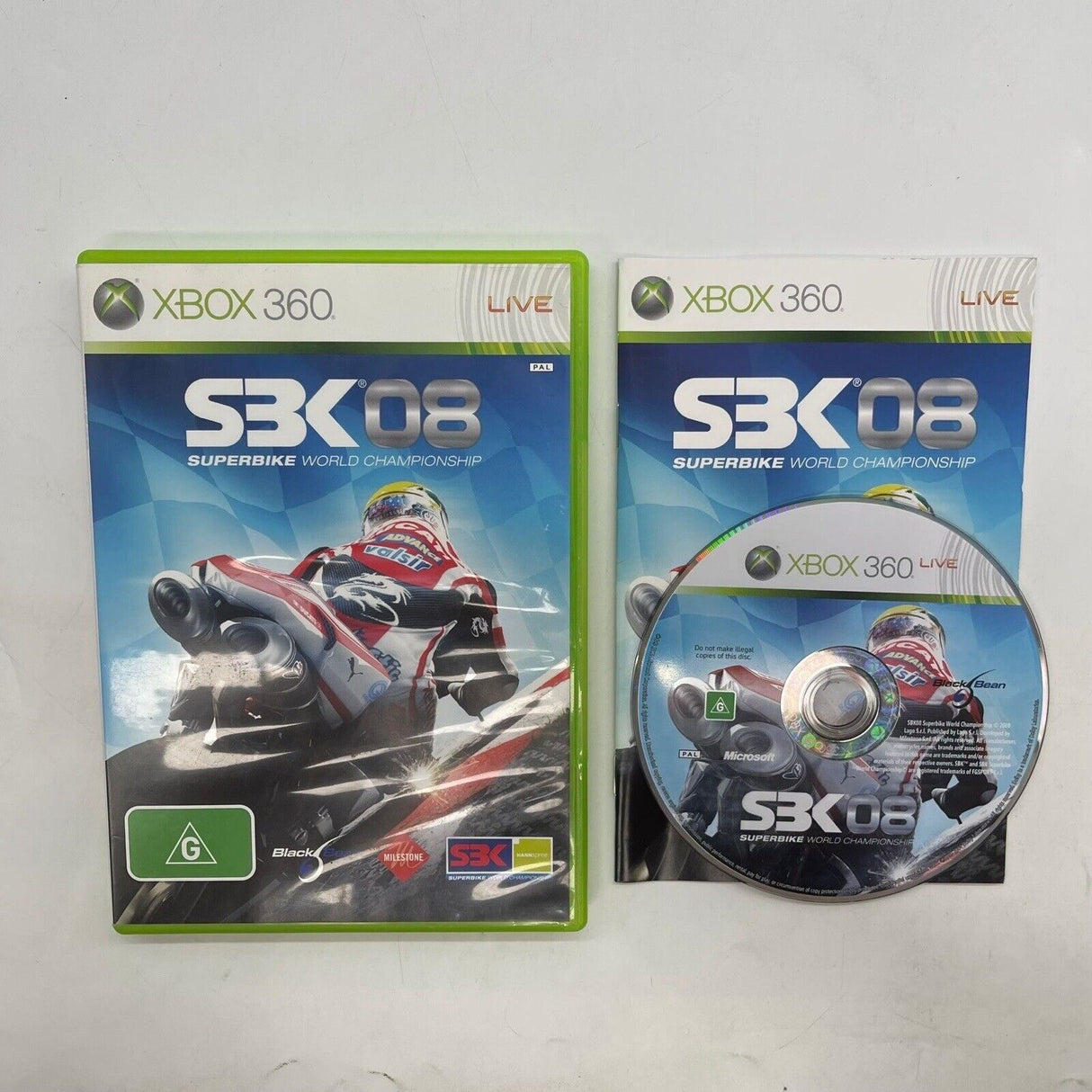 SBK 08 Xbox 360 Game + Manual PAL