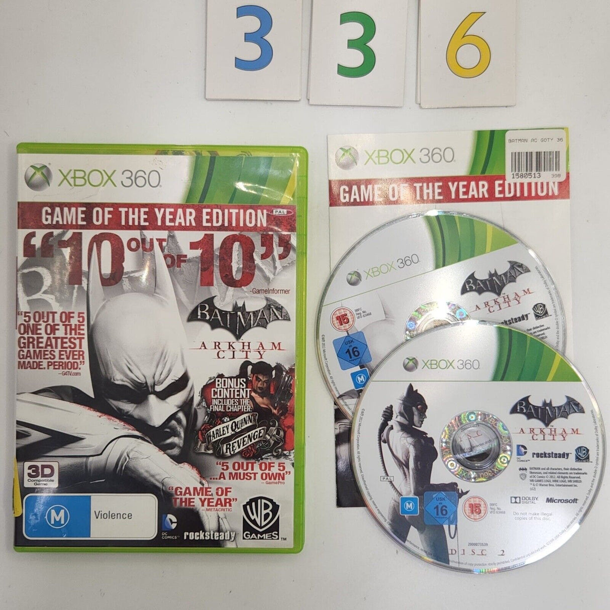 Batman Arkham City Game Of The Year Edition Xbox 360 Game + Manual PAL