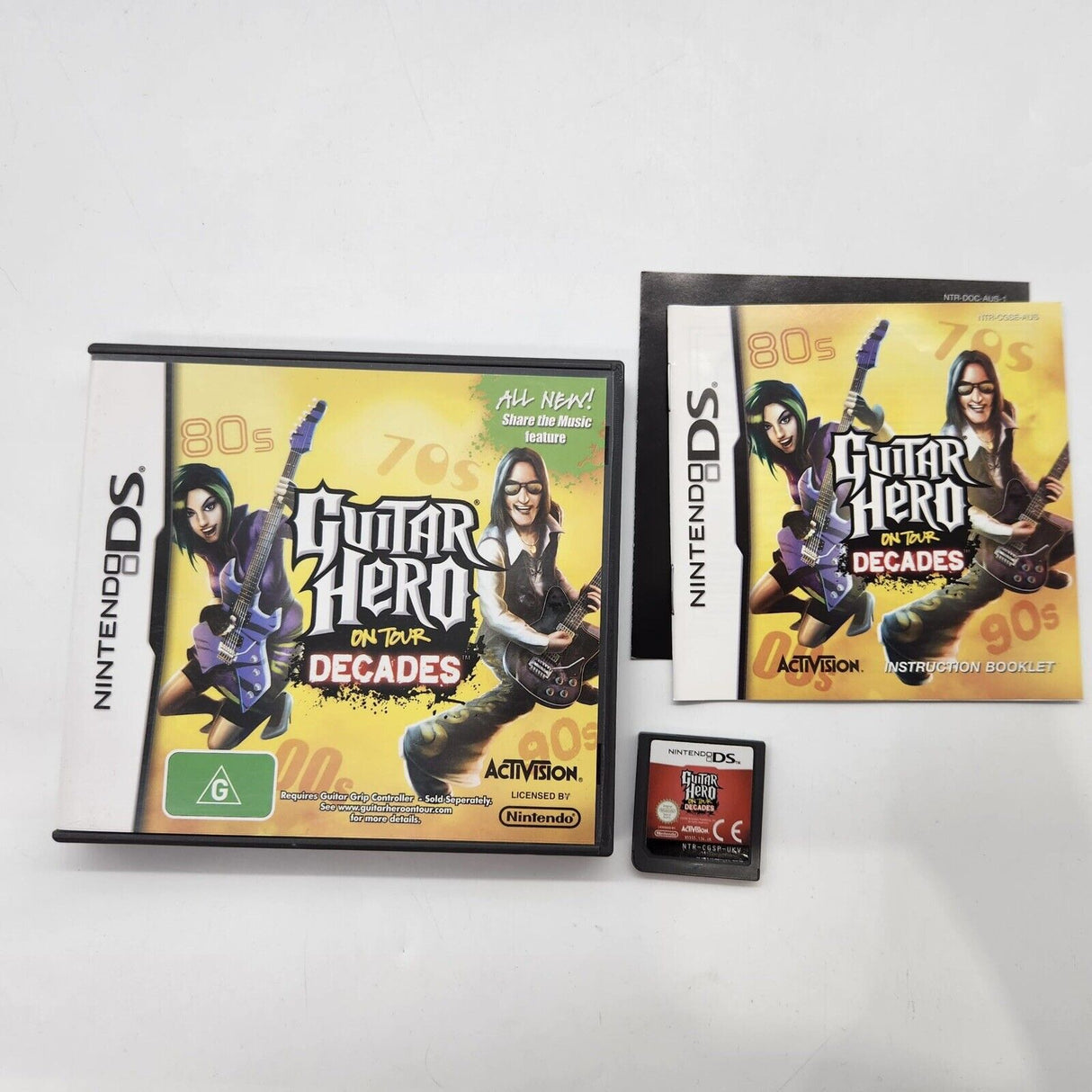 Guitar Hero on Tour Decades Nintendo DS Game + Manual