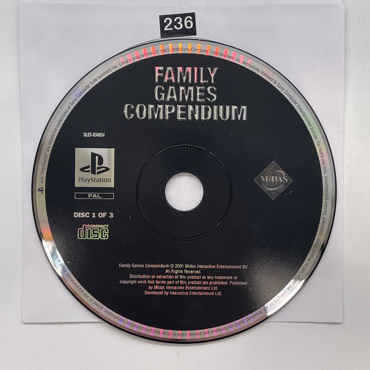 Family Games Compendium PS1 Playstation 1 Game Disc Only