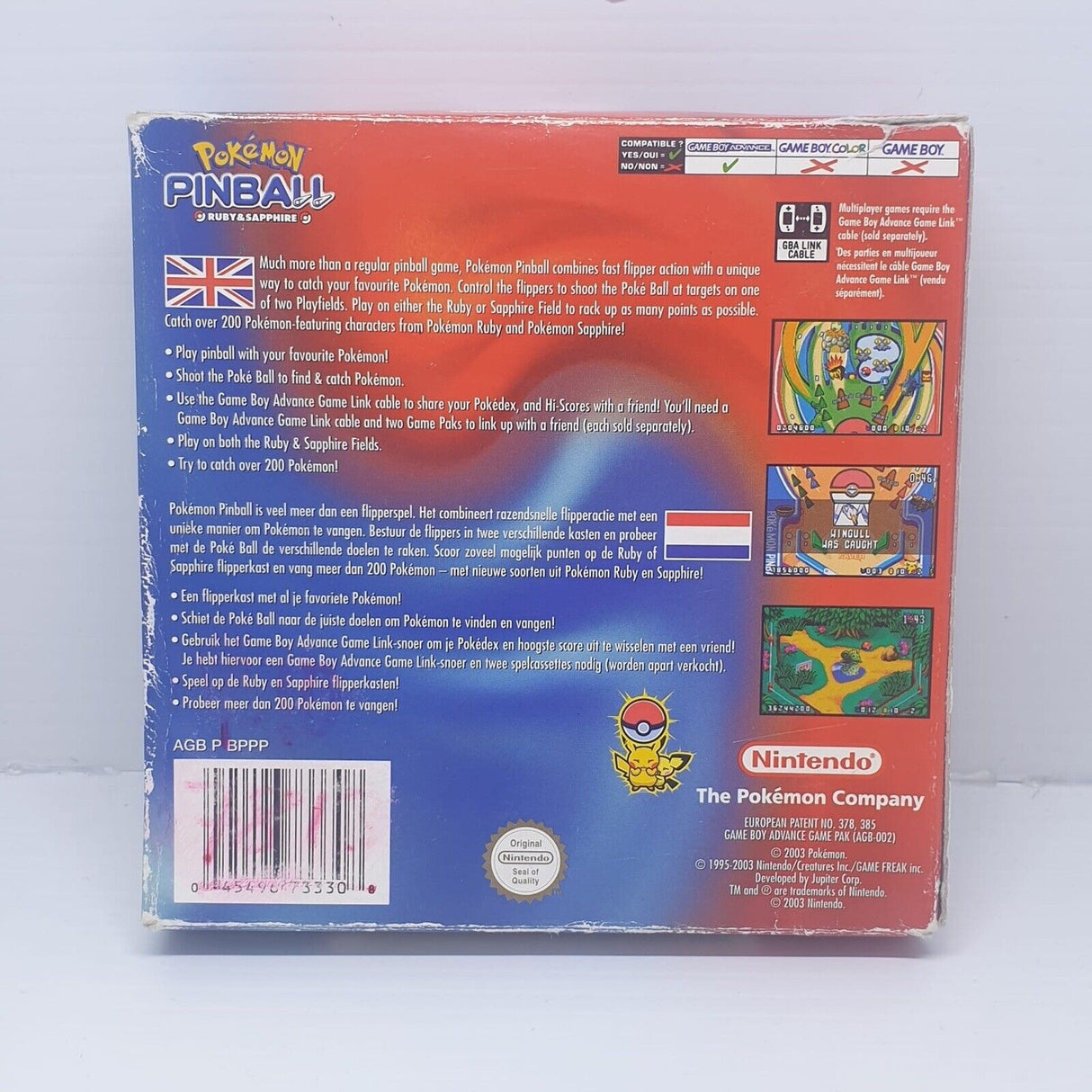 Pokemon Pinball Nintendo Gameboy Advance GBA game Boxed Complete