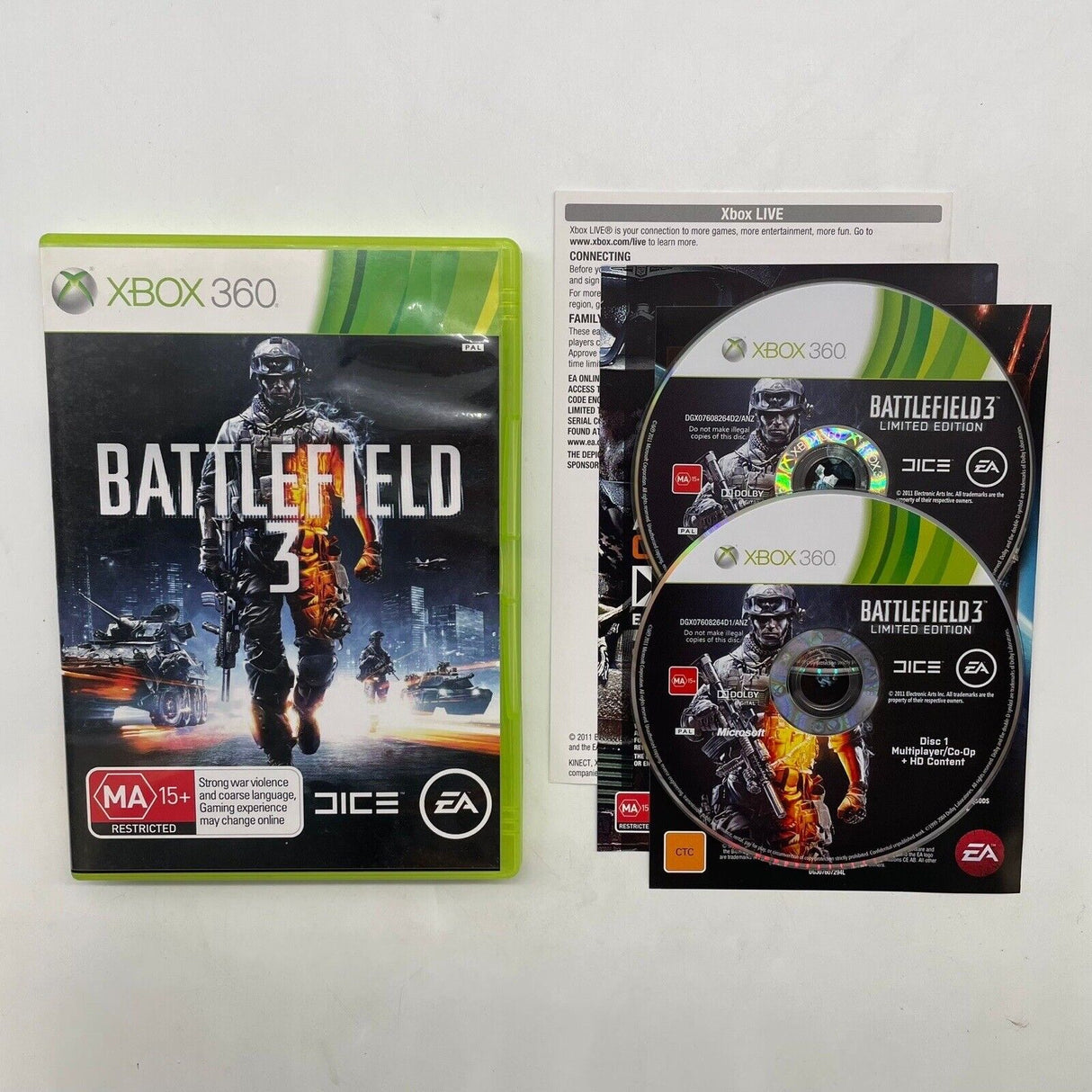 Battlefield 3 III Xbox 360 Game + Manual PAL