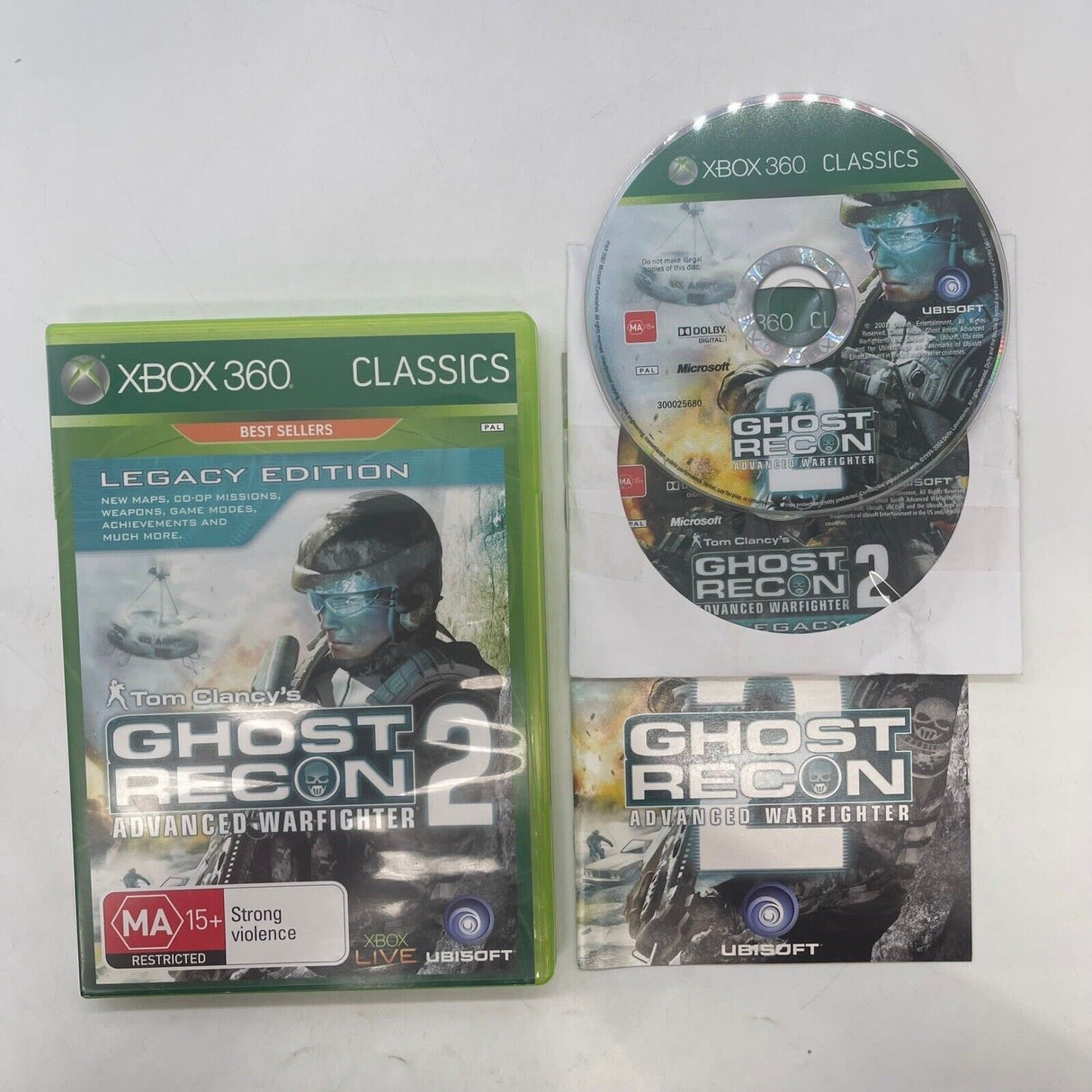 Ghost Recon 2 II Advanced Warfighter Xbox 360 Game + Manual PAL