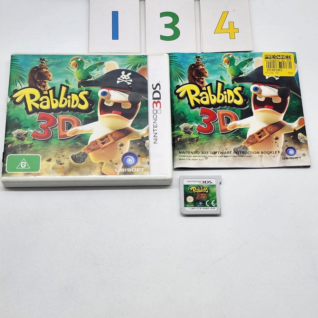 Rabbids 3D Nintendo 3DS Game + Manual PAL