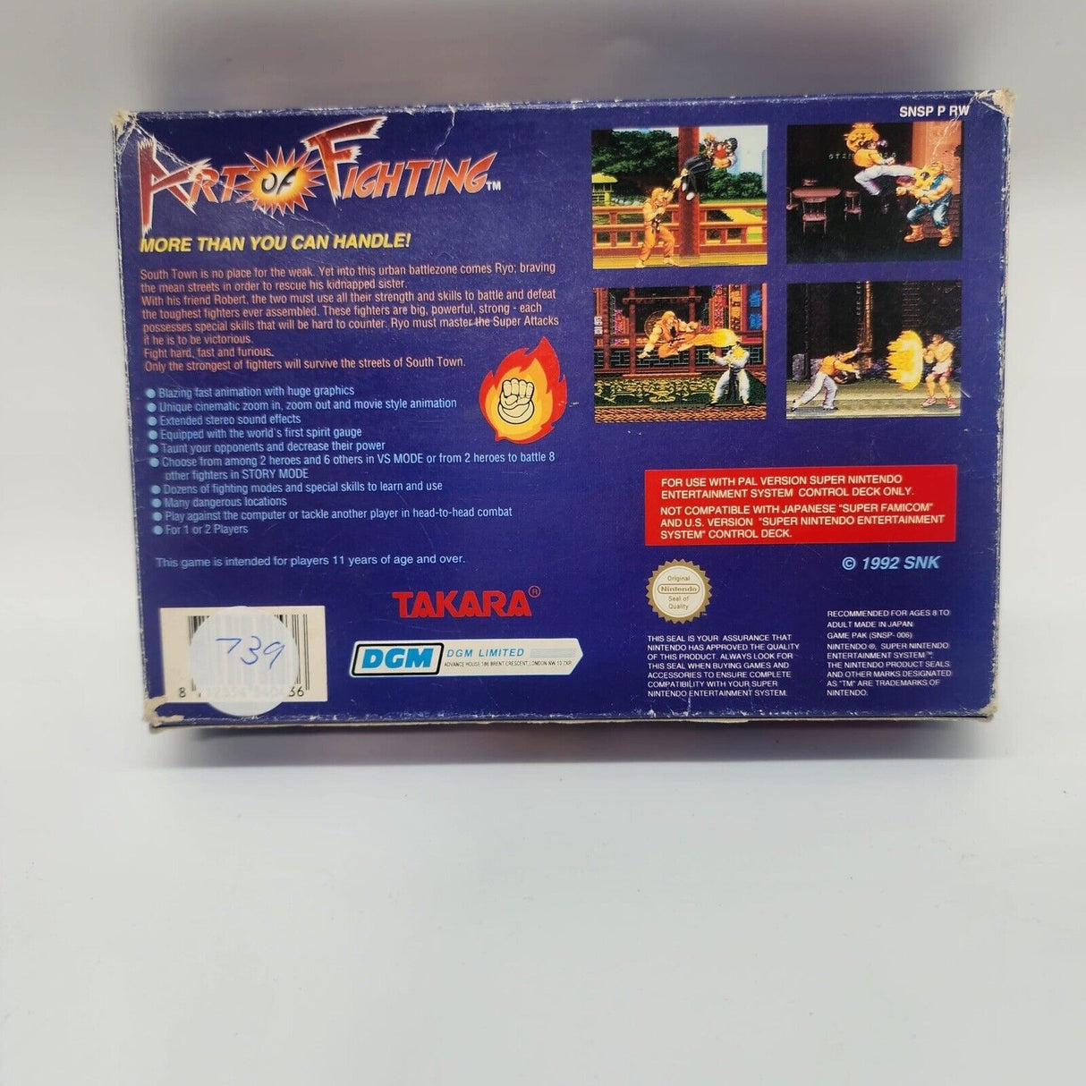 Art Of Fighting Super Nintendo SNES Game Boxed + Manual PAL
