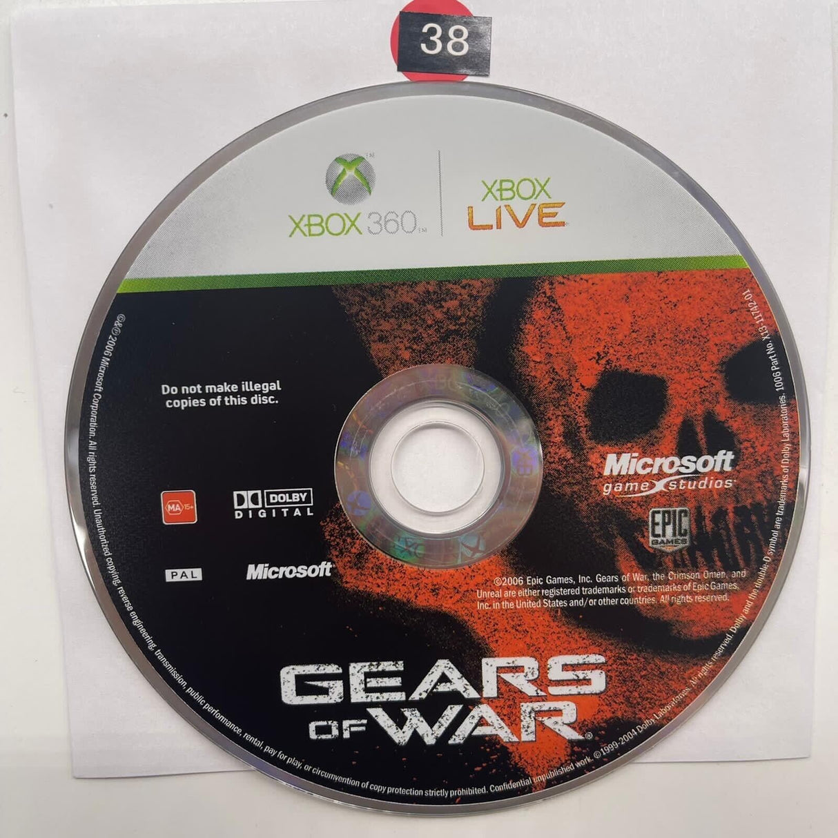 Gears Of War Xbox 360 Game Disc Only