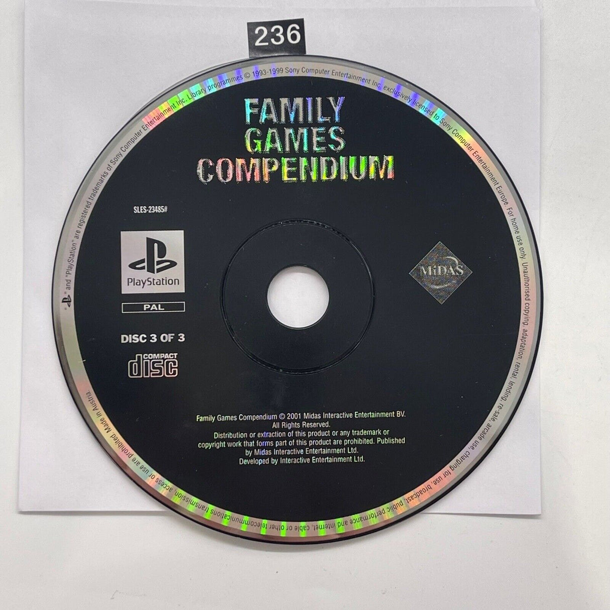 Family Games Compendium PS1 Playstation 1 Game Disc Only