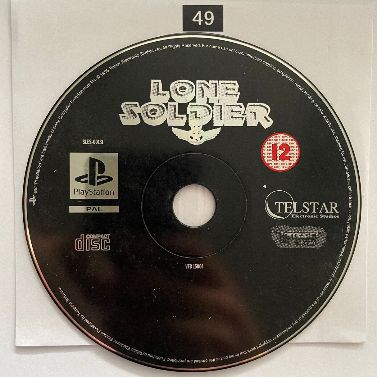 Lone Soldier PS1 Playstation 1 Game Disc Only