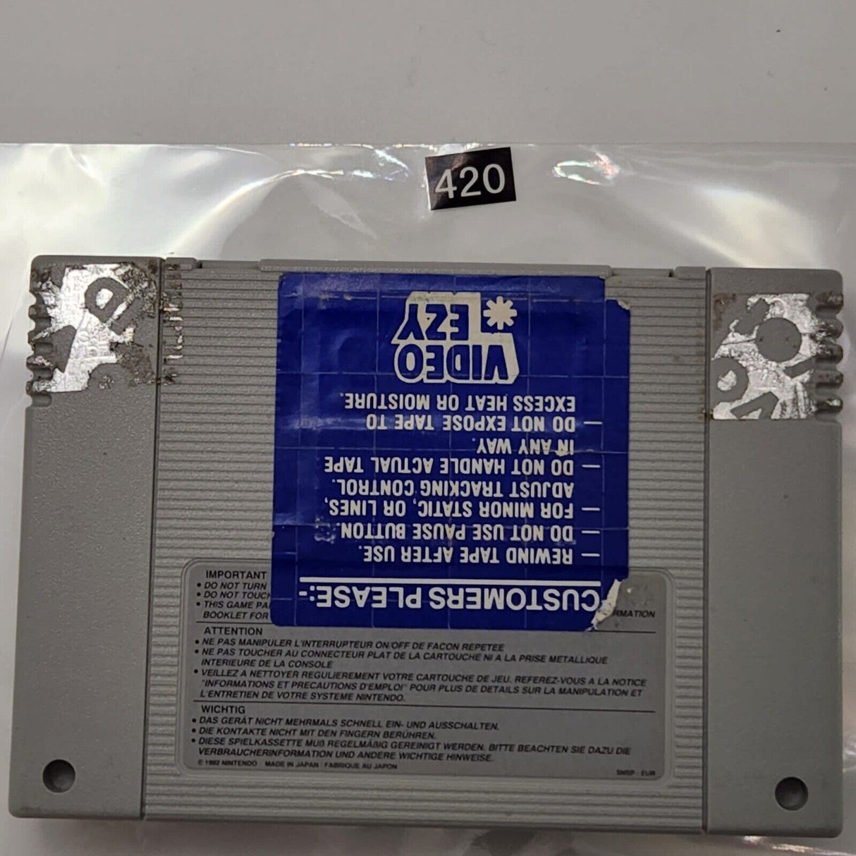 Mohawk & Headphone Jack Super Nintendo SNES Game Cartridge PAL