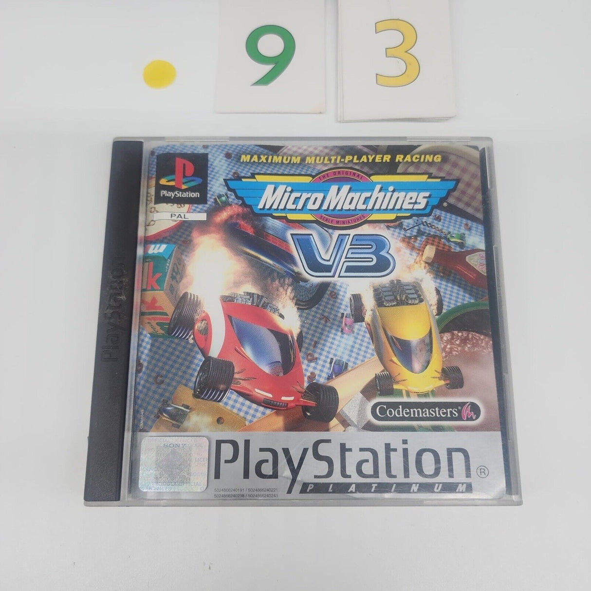 Micro Machines v3 PS1 Playstation 1 Game + Manual PAL