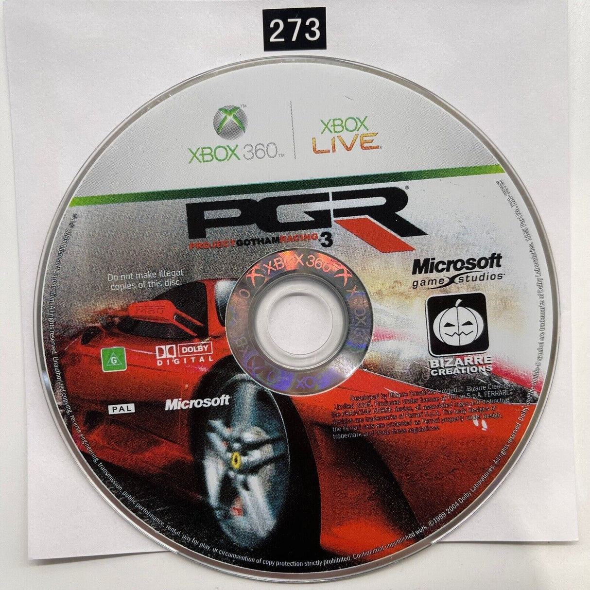 Project Gotham Racing 3 PGR 3 Xbox 360 Game Disc Only