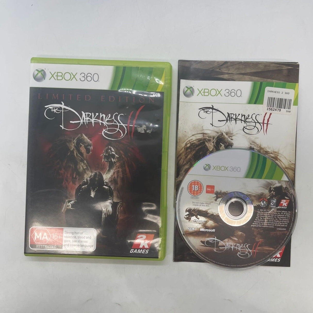 The Darkness II 2 Xbox 360 Game + Manual PAL