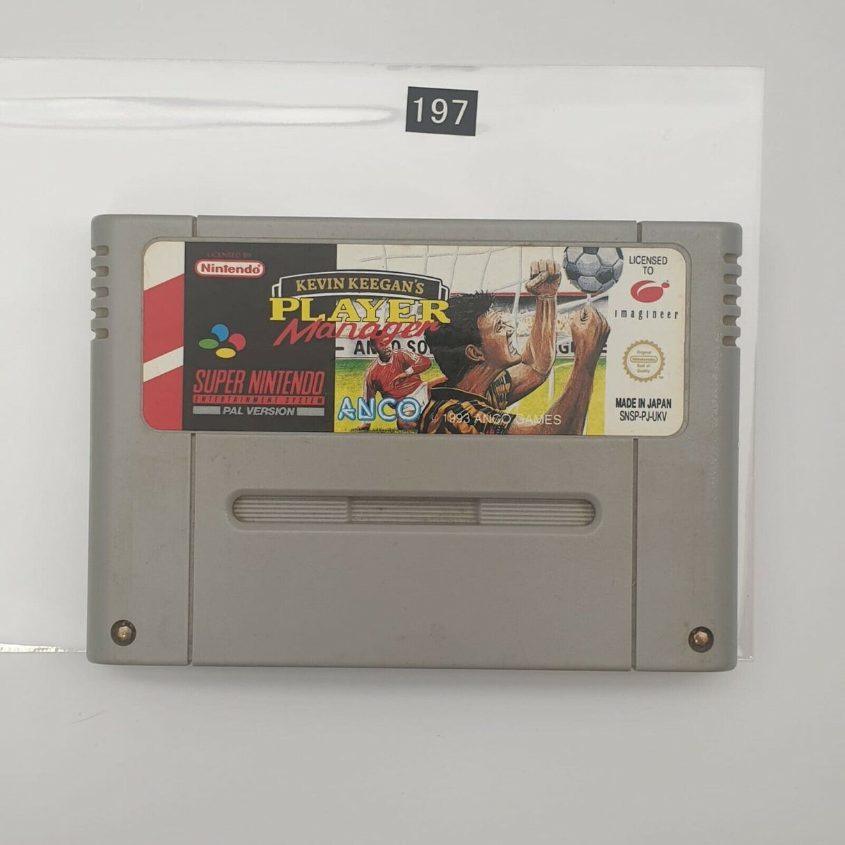 Kevin Keegans Player Manager Super Nintendo SNES game Cartridge PAL